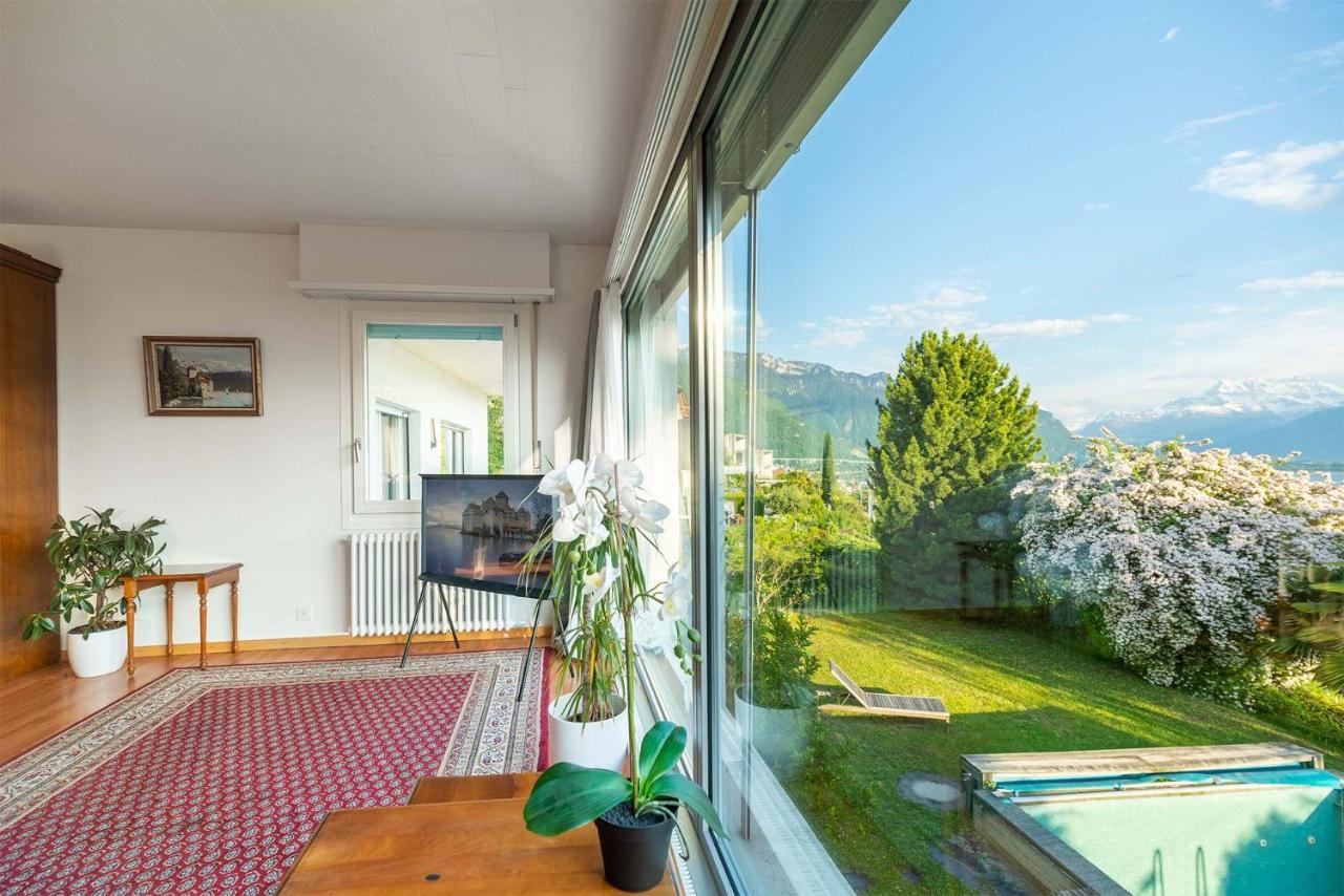 Rooms In Splendid Apartment With Parking-Stunning Lake View Montreux Exterior foto
